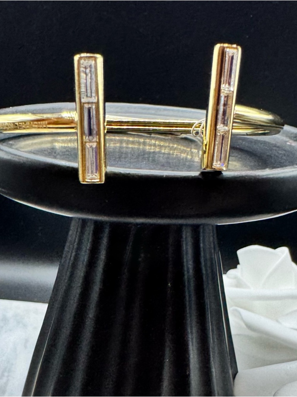 Michael Kors “Black Tie Affair” Open Bangle with Crystal Accents - Picture 7 of 8